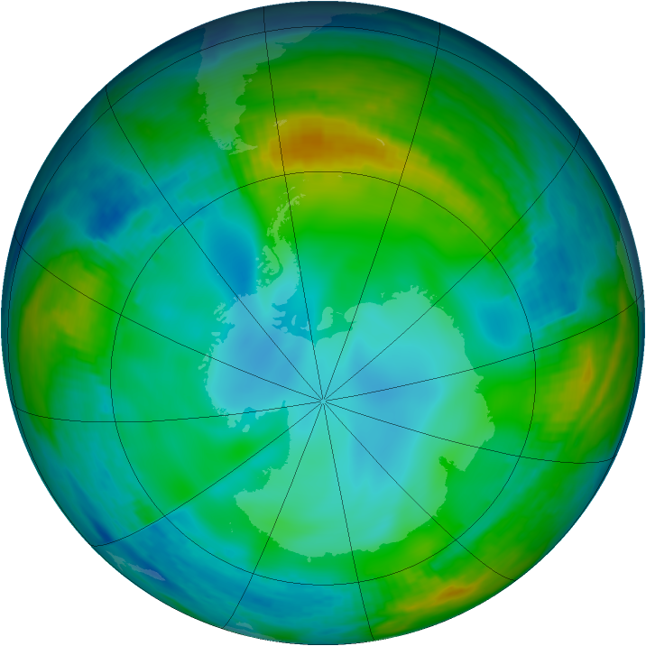 Antarctic ozone map for 08 June 1998